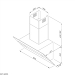 Máy hút mùi áp tường Malloca MC 9003